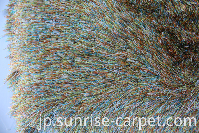 Thin Polyester Shaggy Rug Long Pile mix color